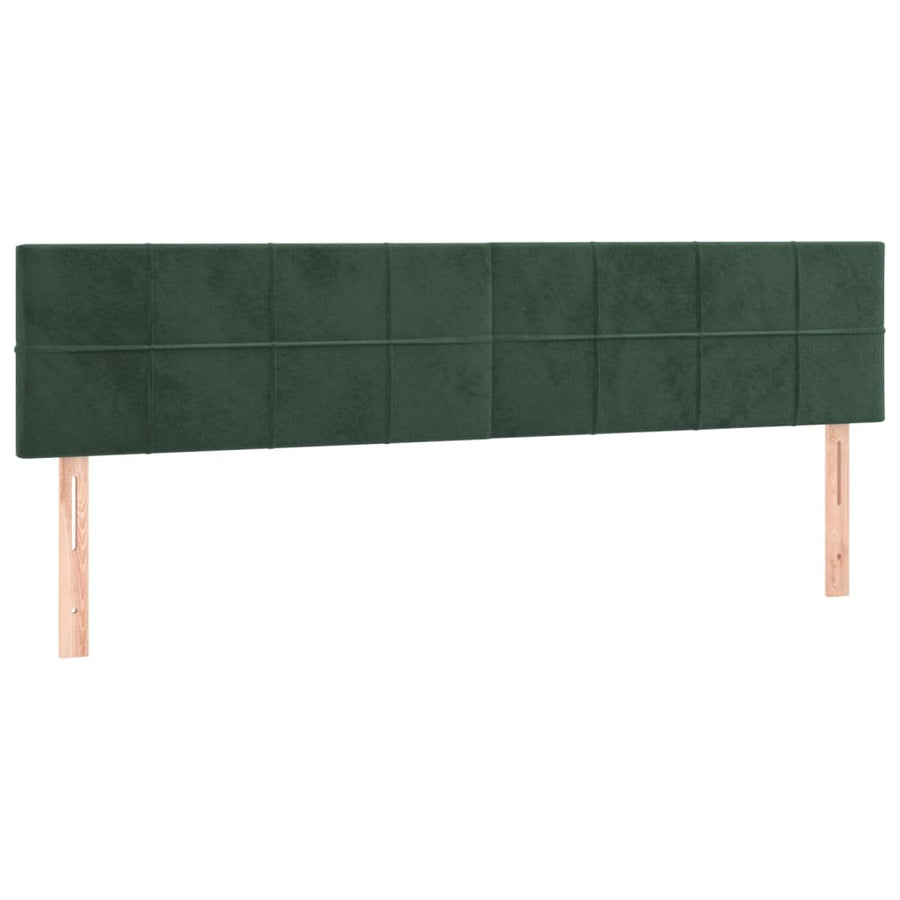 Hoofdborden 2 St 80X5X78/88 Cm Fluweel Donkergroen 160 cm Laag