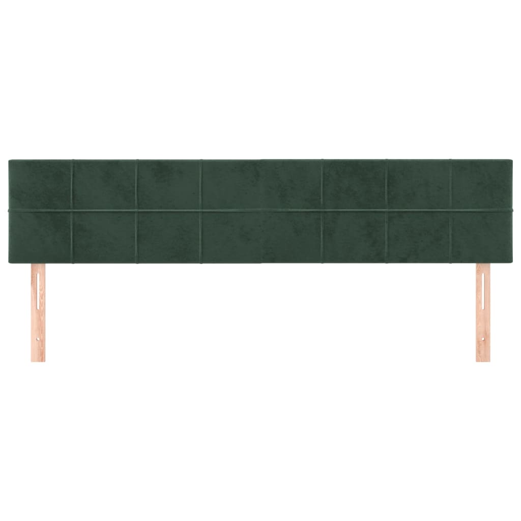 Hoofdborden 2 St 80X5X78/88 Cm Fluweel Donkergroen 160 cm Laag
