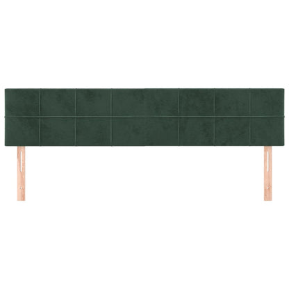 Hoofdborden 2 St 80X5X78/88 Cm Fluweel Donkergroen 160 cm Laag