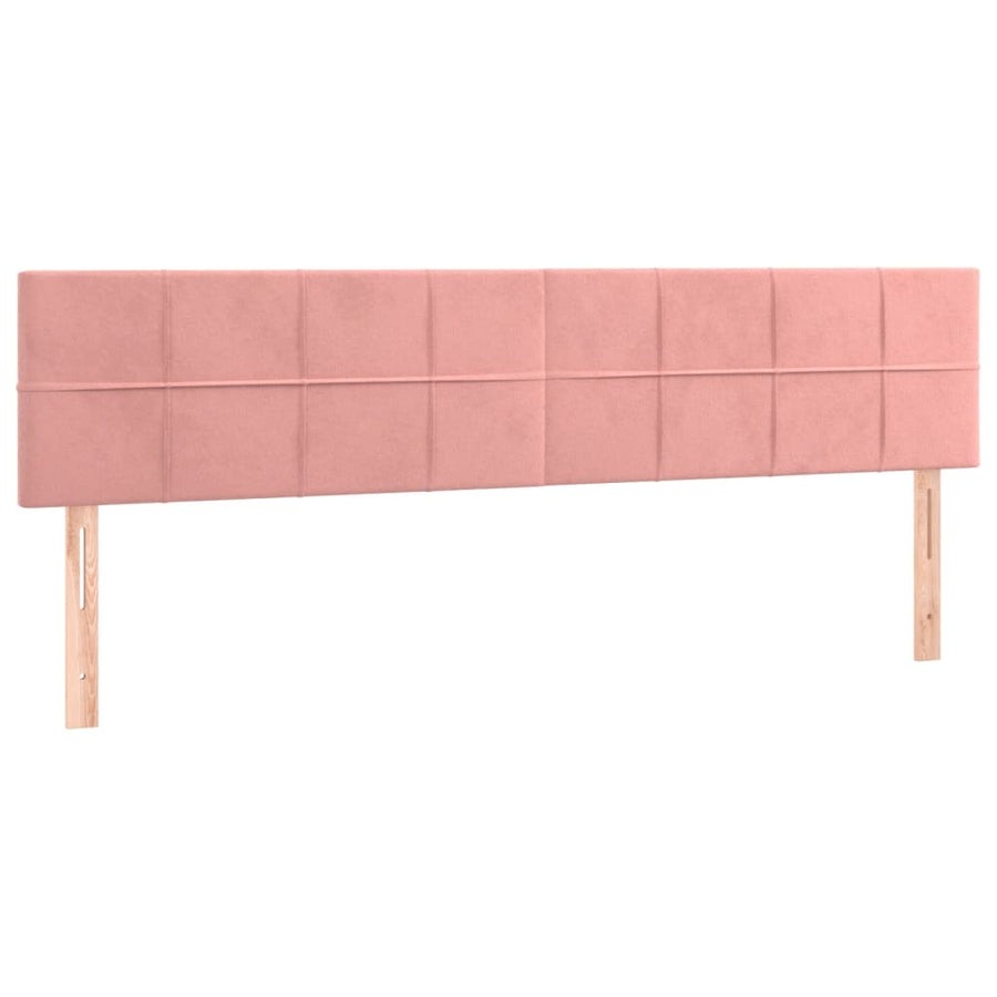 Hoofdborden 2 St 80X5X78/88 Cm Fluweel Roze 160 cm Laag