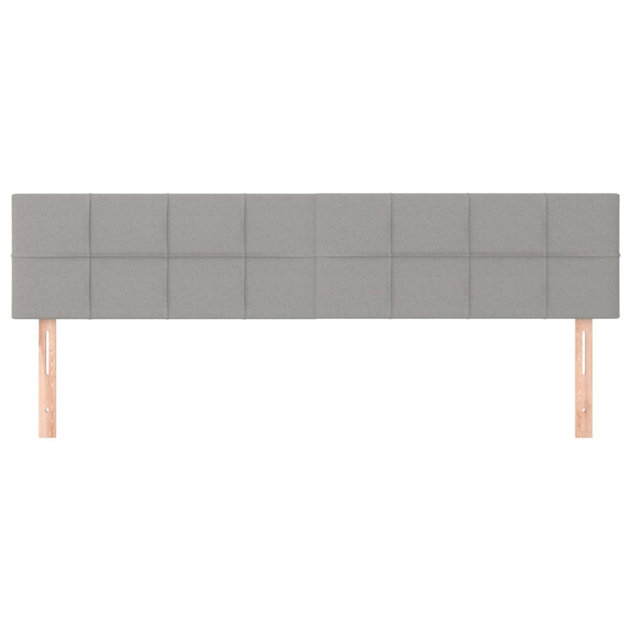 Hoofdborden 2 st 90x5x78/88 cm stof lichtgrijs 180 cm Laag