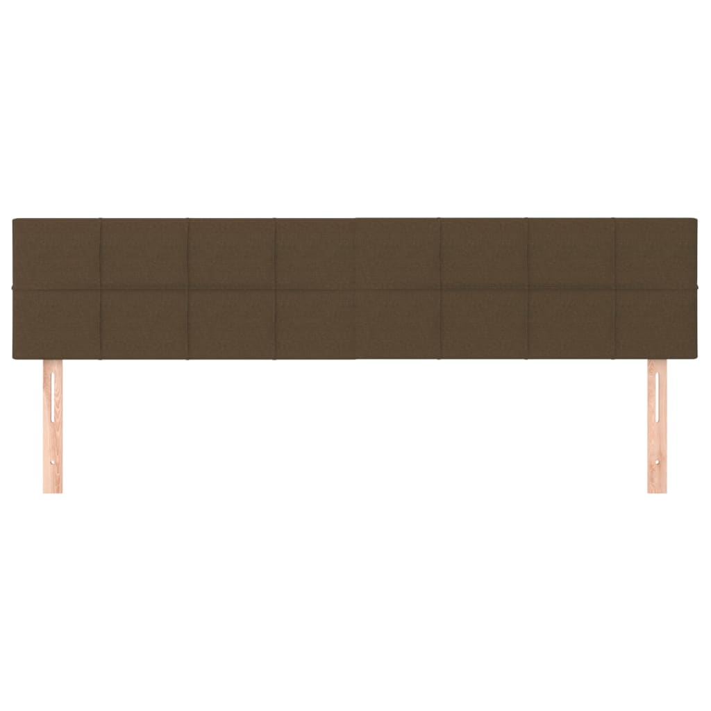 Hoofdborden 2 st 90x5x78/88 cm stof donkerbruin 180 cm Laag
