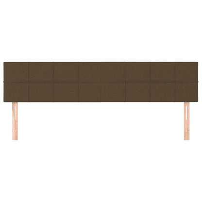 Hoofdborden 2 st 90x5x78/88 cm stof donkerbruin 180 cm Laag