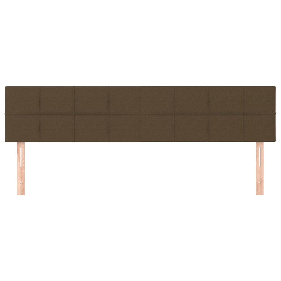 Hoofdborden 2 st 90x5x78/88 cm stof donkerbruin 180 cm Laag