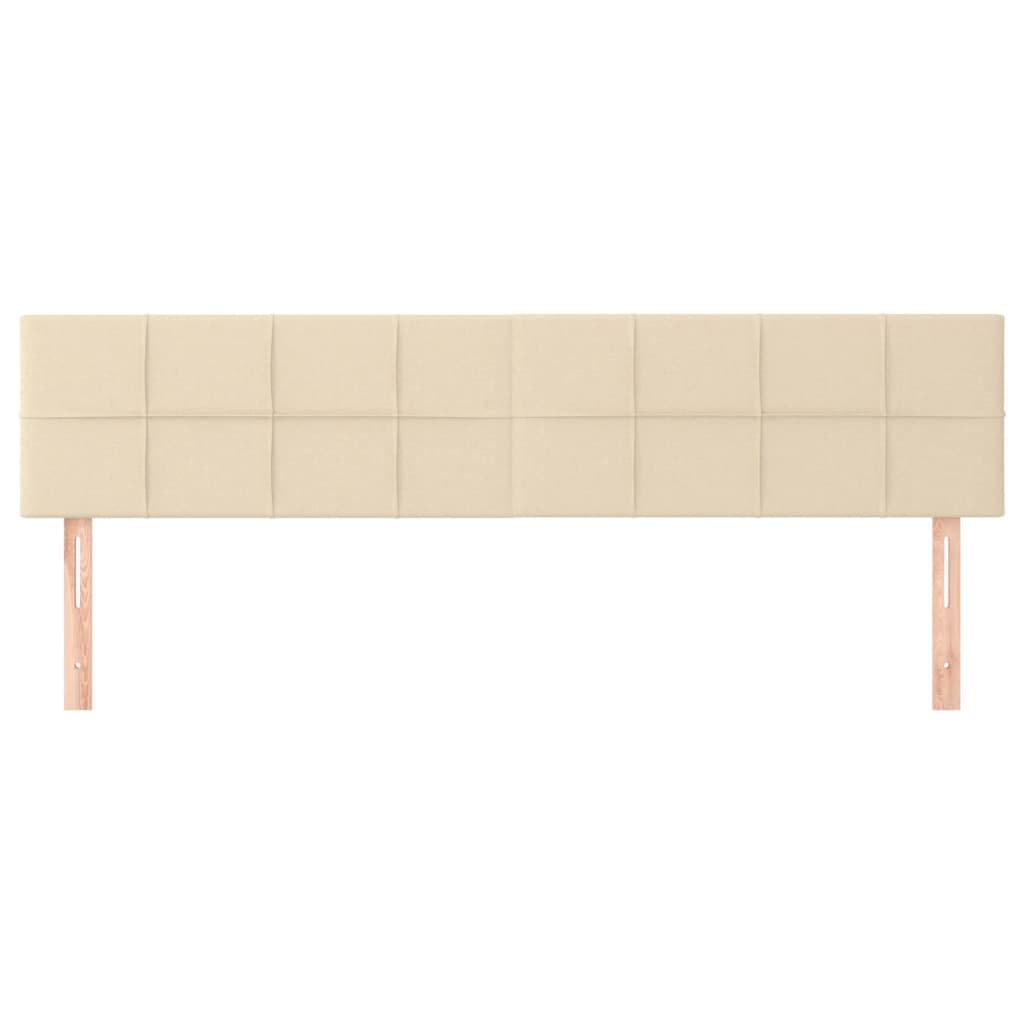 Hoofdborden 2 st 90x5x78/88 cm stof crèmekleurig 1 180 cm Crème