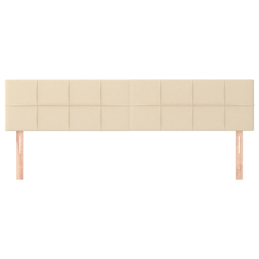 Hoofdborden 2 st 90x5x78/88 cm stof crèmekleurig 1 180 cm Crème
