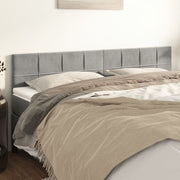 Hoofdborden 2 st 90x5x78/88 cm fluweel lichtgrijs