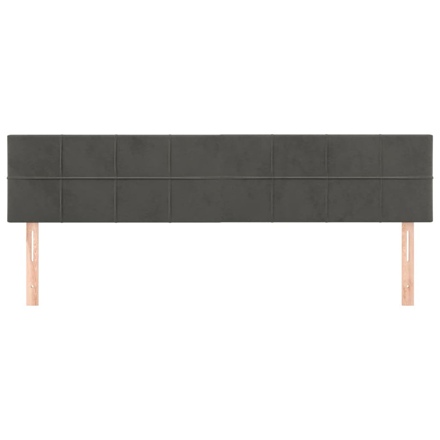 Hoofdborden 2 St 90X5X78/88 Cm Fluweel Donkergrijs 180 cm Laag
