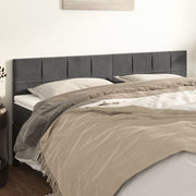 Hoofdborden 2 st 90x5x78/88 cm fluweel donkergrijs