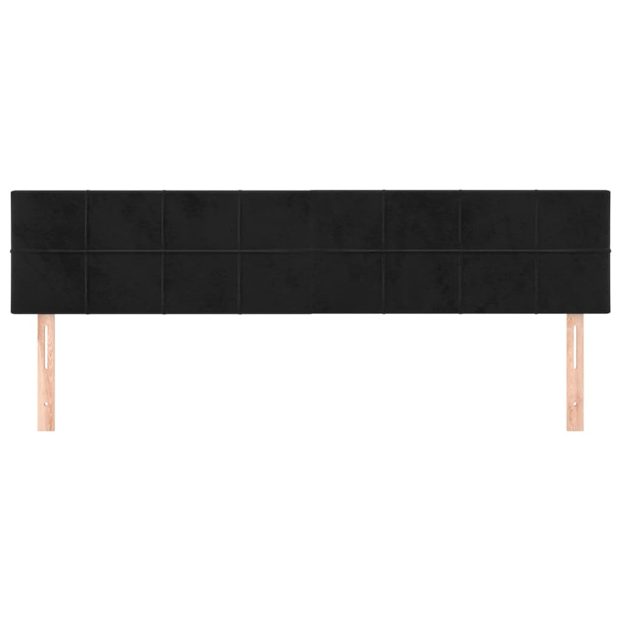 Hoofdborden 2 St 90X5X78/88 Cm Fluweel Zwart 180 cm Laag