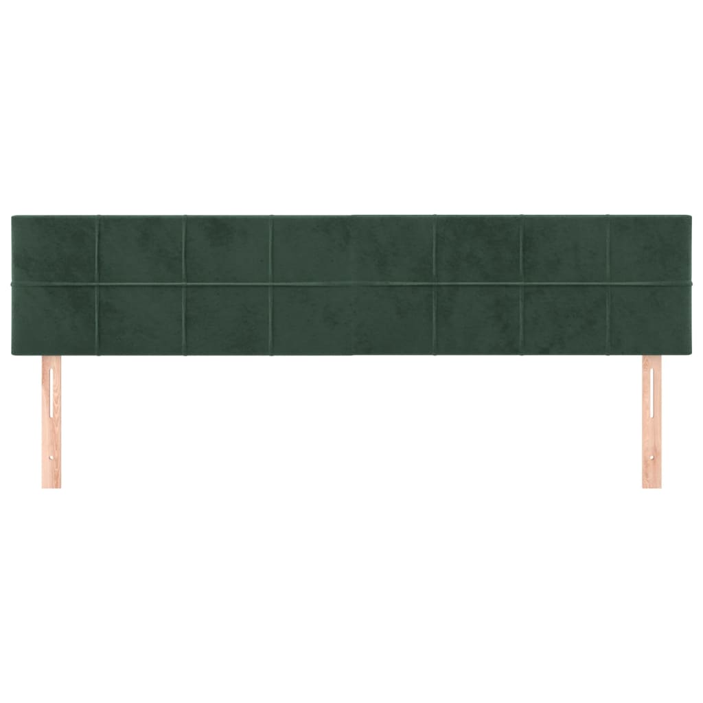 Hoofdborden 2 St 90X5X78/88 Cm Fluweel Donkergroen 180 cm Laag
