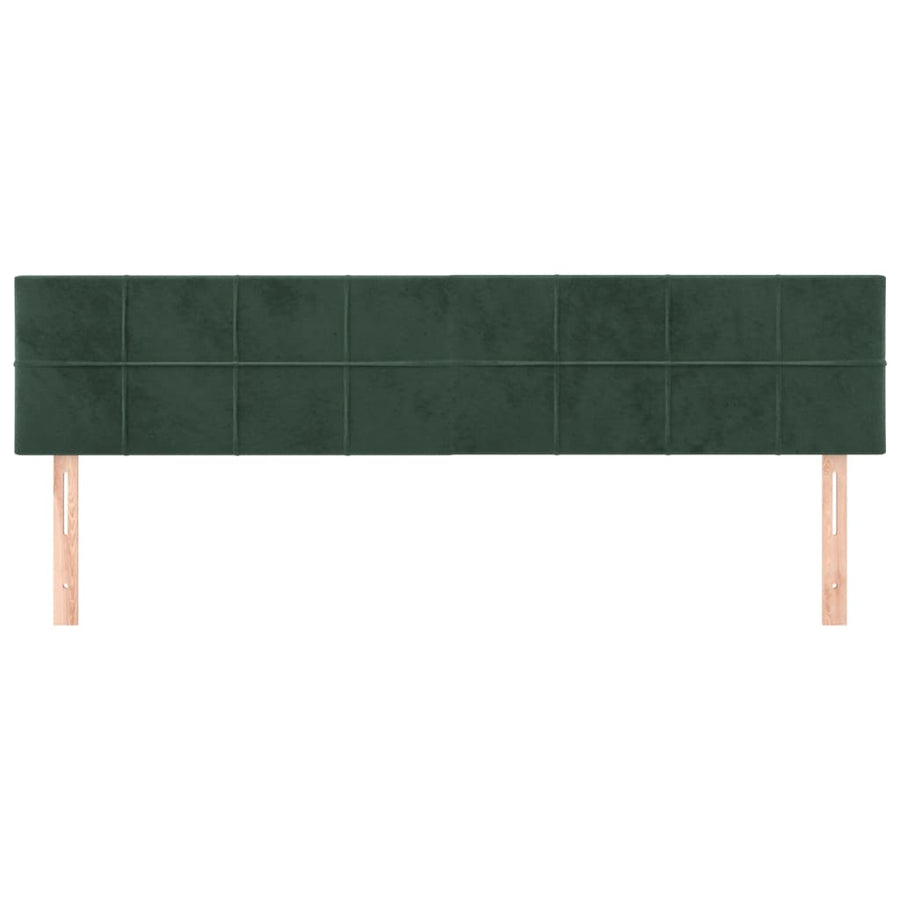 Hoofdborden 2 St 90X5X78/88 Cm Fluweel Donkergroen 180 cm Laag