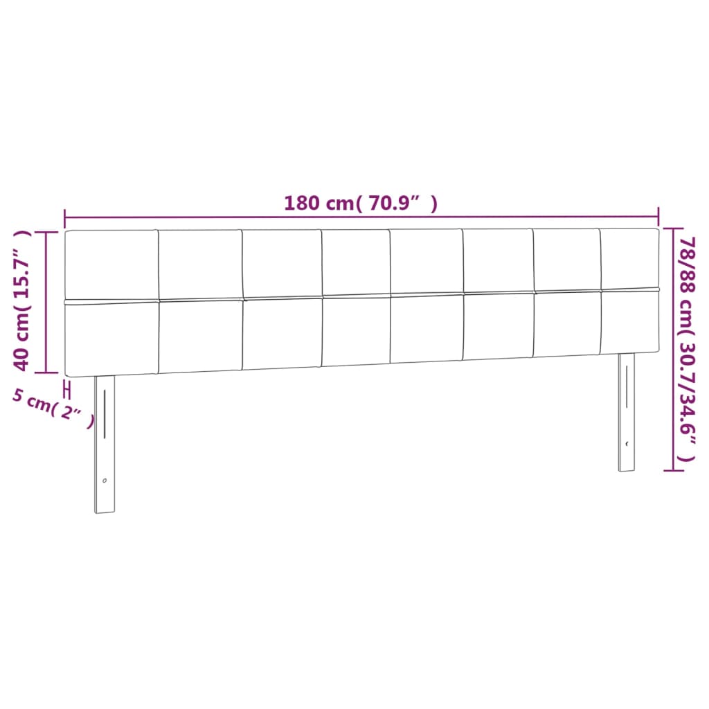 Hoofdborden 2 St 90X5X78/88 Cm Fluweel Donkerblauw 1 180 cm Laag