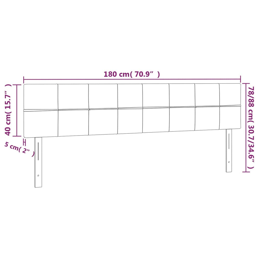 Hoofdborden 2 St 90X5X78/88 Cm Fluweel Donkerblauw 1 180 cm Laag