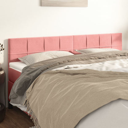 Hoofdborden 2 St 90X5X78/88 Cm Fluweel Roze 180 cm Laag