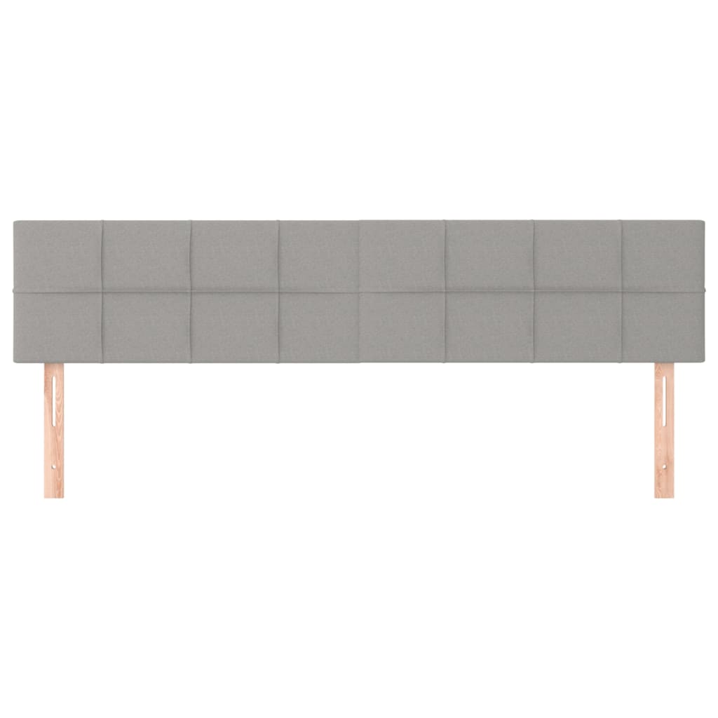 Hoofdborden 2 st 100 x 5 x 78/88 cm stof lichtgrijs 200 cm Laag