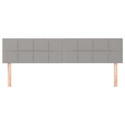 Hoofdborden 2 st 100 x 5 x 78/88 cm stof lichtgrijs 200 cm Laag