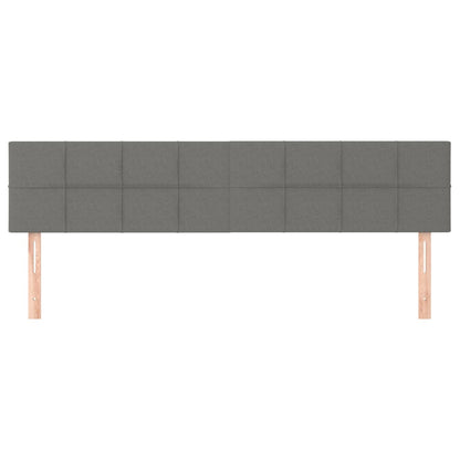 Hoofdborden 2 st 100x5x78/88 cm stof donkergrijs 200 cm Laag
