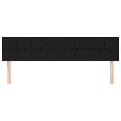 Hoofdborden 2 st 100x5x78/88 cm stof zwart 200 cm Zwart