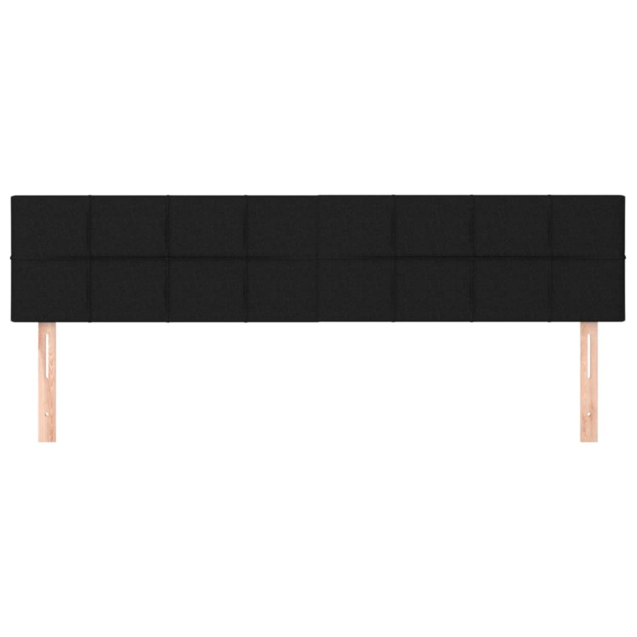 Hoofdborden 2 st 100x5x78/88 cm stof zwart 200 cm Zwart