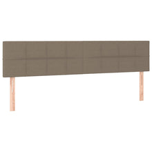 Hoofdborden 2 st 100x5x78/88 cm stof taupe 200 cm Taupe