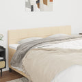 Hoofdborden 2 st 100x5x78/88 cm stof crèmekleurig