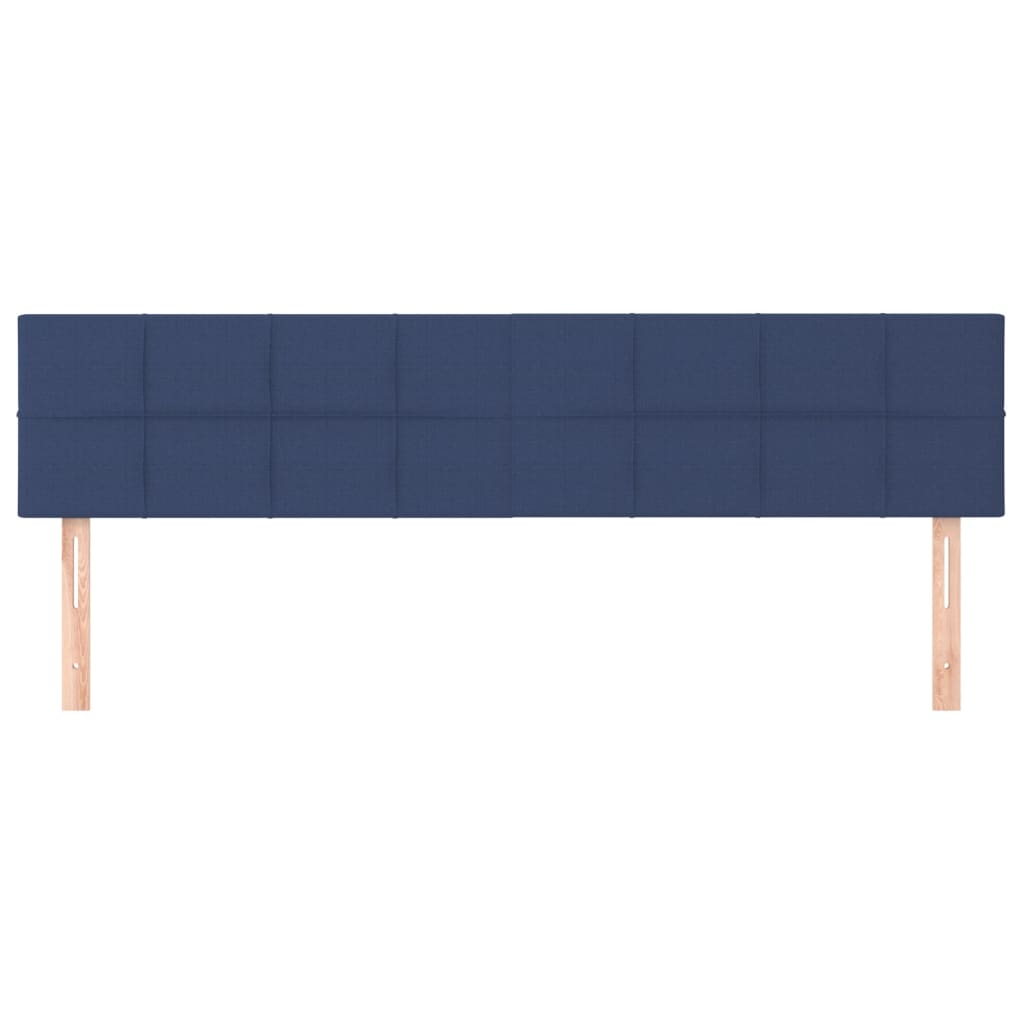 Hoofdborden 2 st 100x5x78/88 cm stof blauw 200 cm Laag