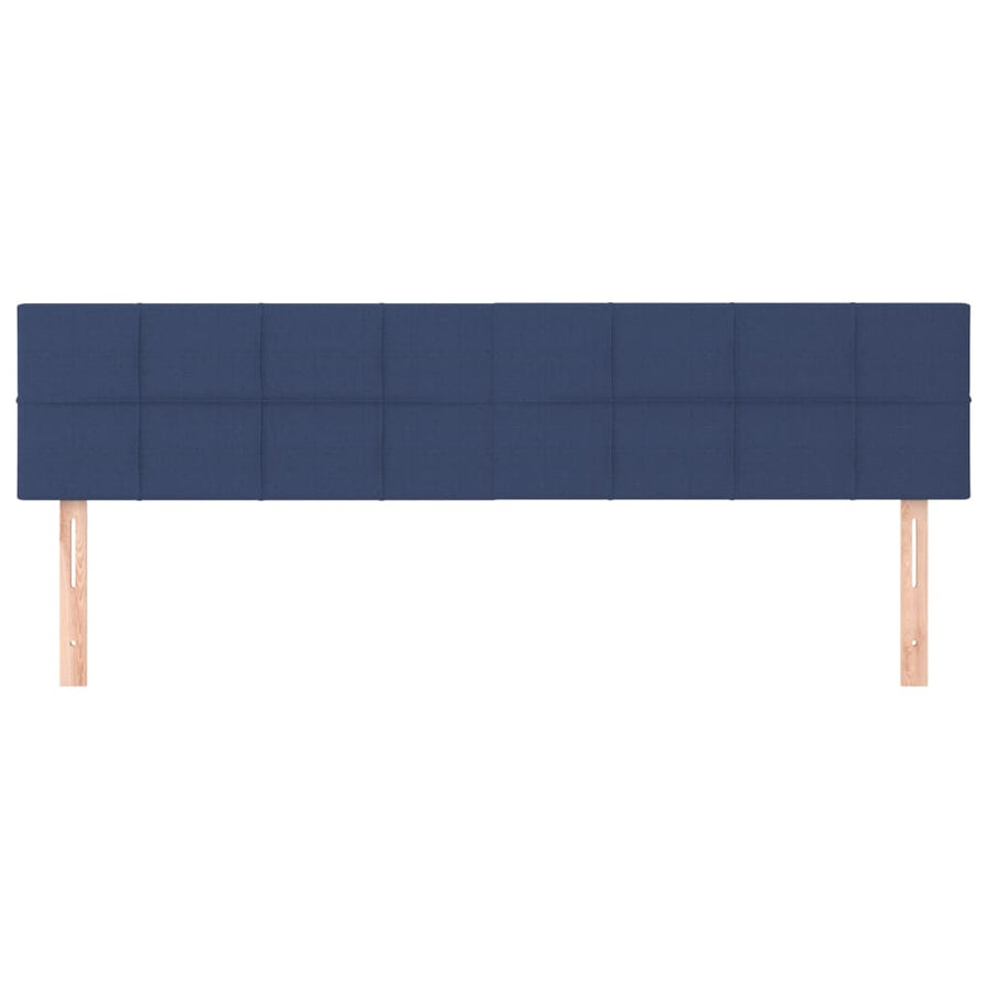 Hoofdborden 2 st 100x5x78/88 cm stof blauw 200 cm Laag