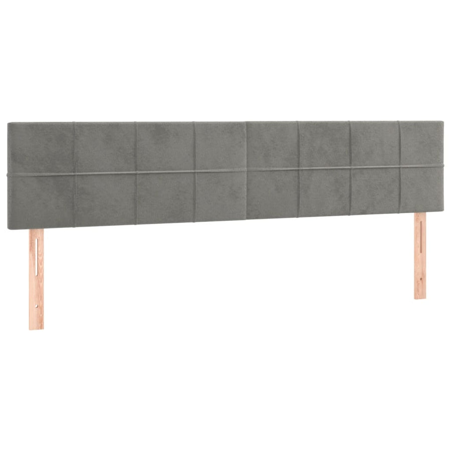 Hoofdborden 2 St 00 X 5 X 78/88 Cm Fluweel Lichtgrijs 200 cm Laag