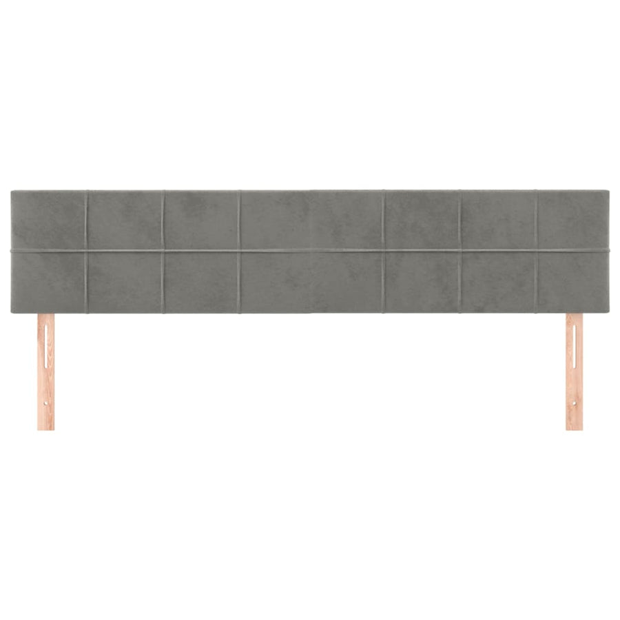 Hoofdborden 2 St 00 X 5 X 78/88 Cm Fluweel Lichtgrijs 200 cm Laag
