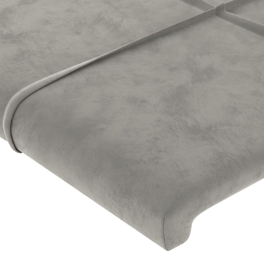Hoofdborden 2 St 00 X 5 X 78/88 Cm Fluweel Lichtgrijs 200 cm Laag