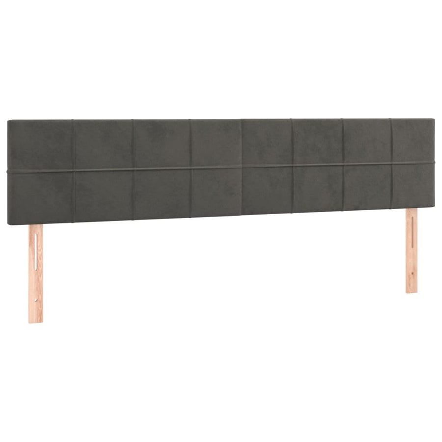 Hoofdborden 2 St 00X5X78/88 Cm Fluweel Donkergrijs 200 cm Laag