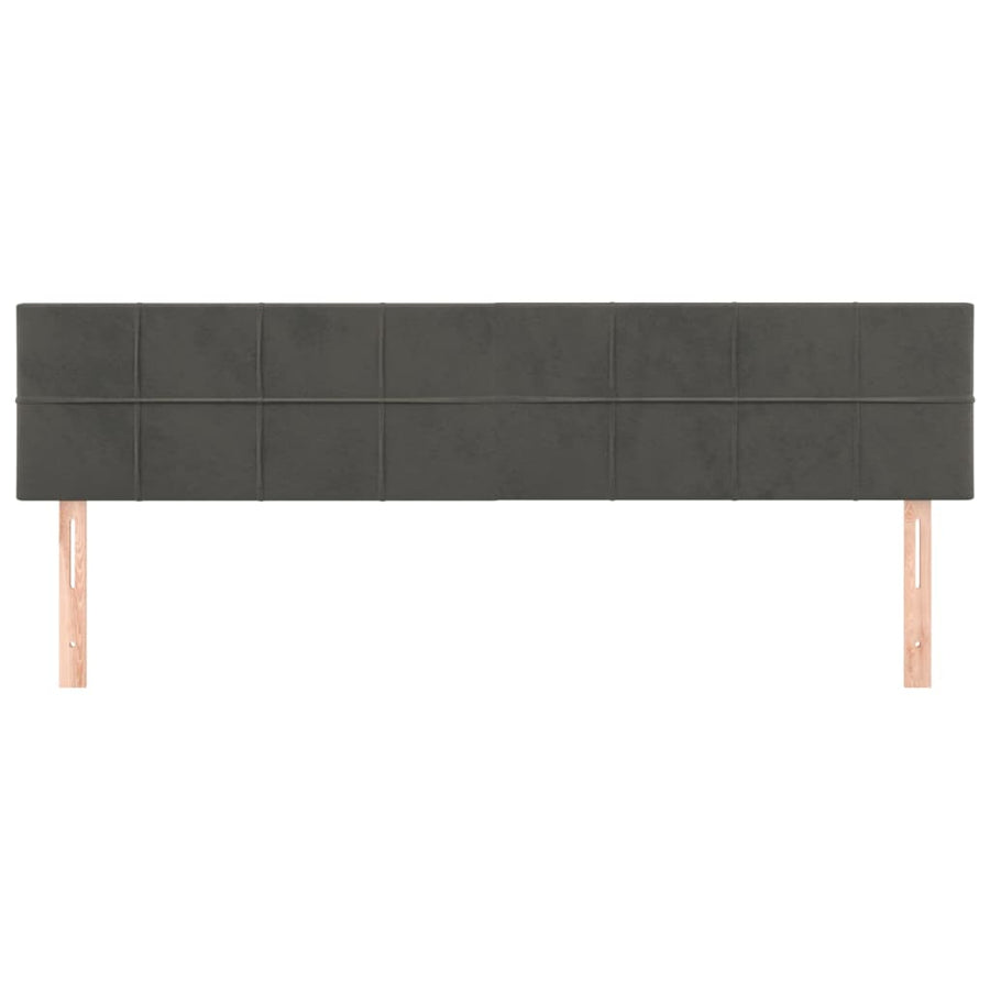 Hoofdborden 2 St 00X5X78/88 Cm Fluweel Donkergrijs 200 cm Laag