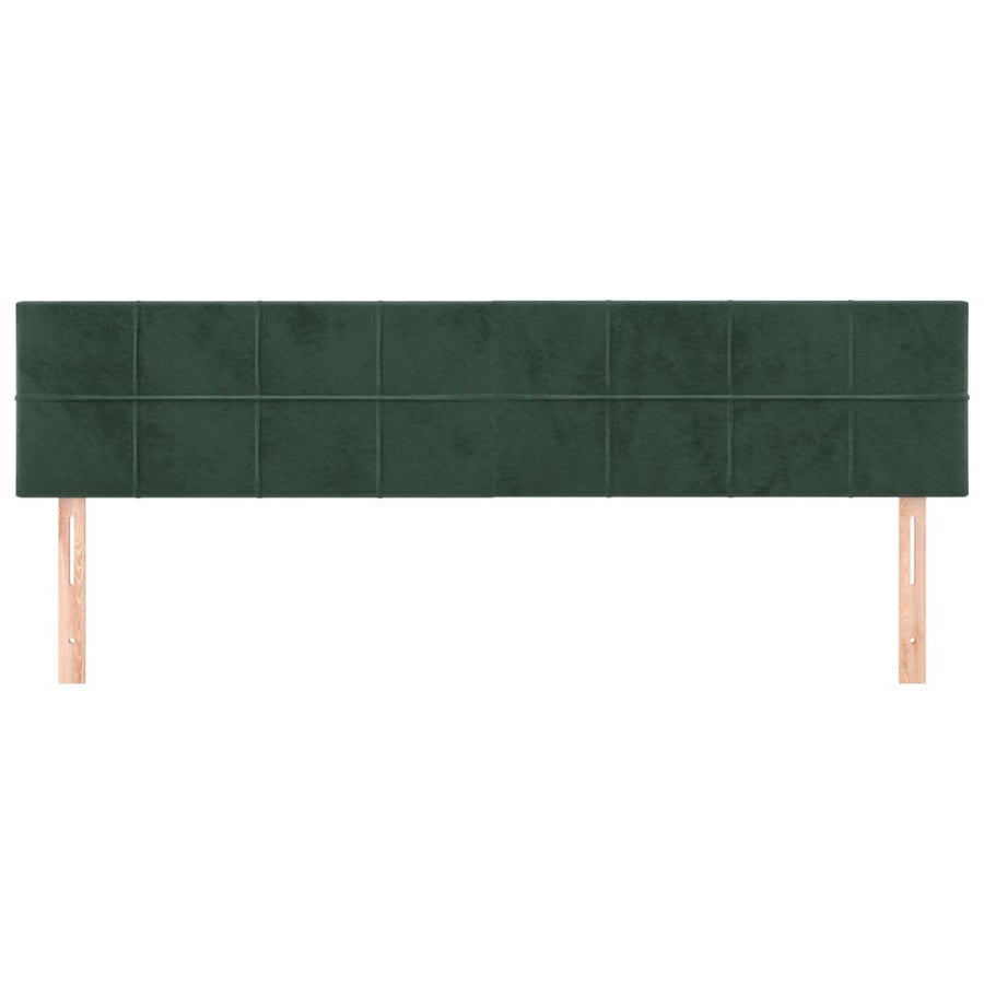 Hoofdborden 2 St 00X5X78/88 Cm Fluweel Donkergroen 200 cm Laag