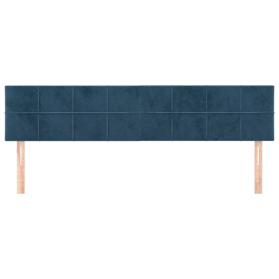 Hoofdborden 2 St 00X5X78/88 Cm Fluweel Donkerblauw 200 cm Laag