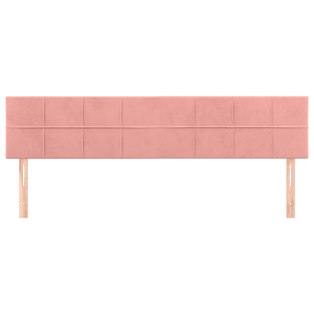 Hoofdborden 2 St 00X5X78/88 Cm Fluweel Roze 200 cm Laag