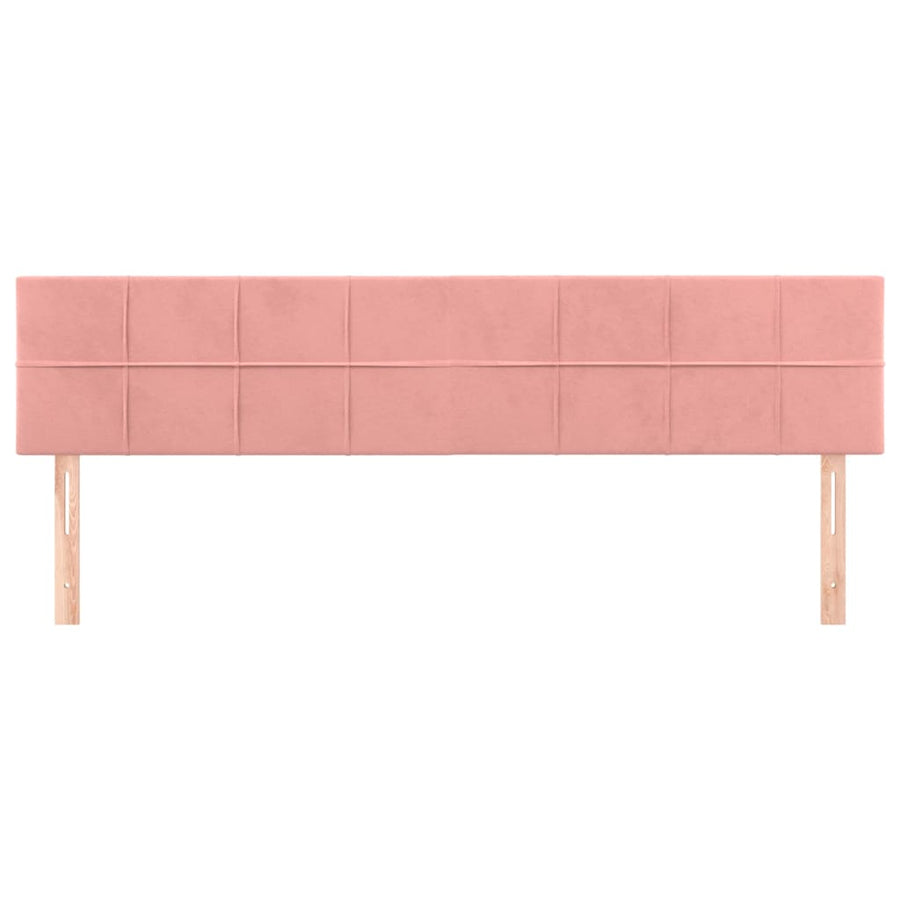 Hoofdborden 2 St 00X5X78/88 Cm Fluweel Roze 200 cm Laag