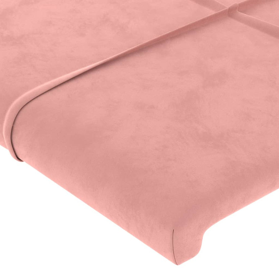 Hoofdborden 2 St 00X5X78/88 Cm Fluweel Roze 200 cm Laag
