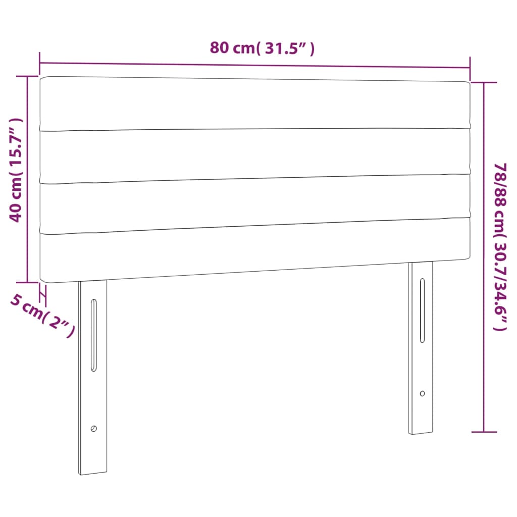 Hoofdbord 80x5x78/88 cm stof donkergrijs 1 80 cm Donkergrijs