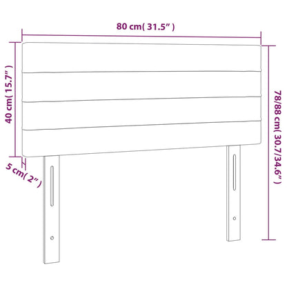 Hoofdbord 80x5x78/88 cm stof taupe 80 cm Laag