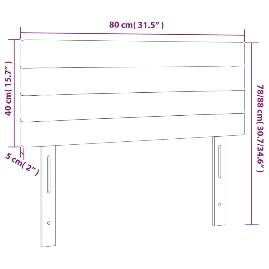 Hoofdbord 80X5X78/88 Cm Fluweel Donkergrijs 80 cm Laag