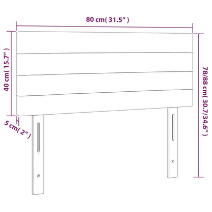 Hoofdbord 80X5X78/88 Cm Fluweel Zwart 80 cm Laag