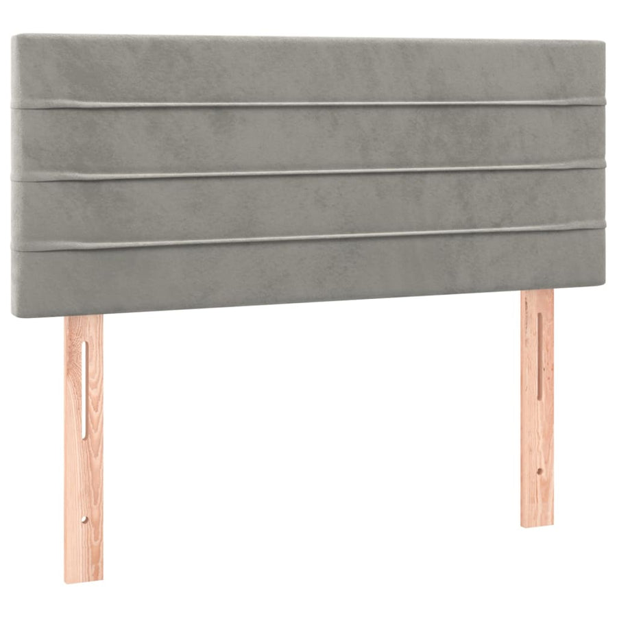 Hoofdbord 90X5X78/88 Cm Fluweel Lichtgrijs 90 cm Laag