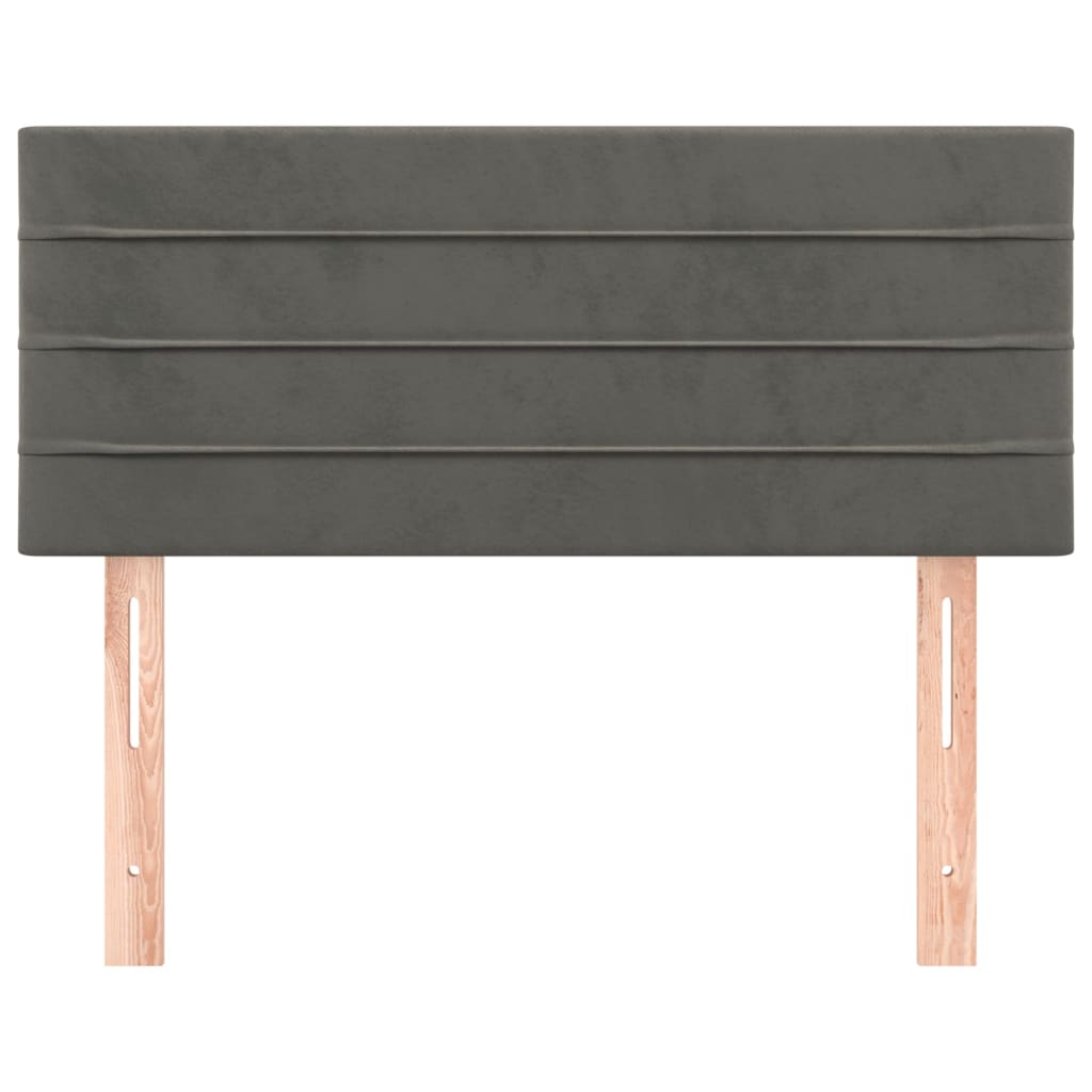 Hoofdbord 90X5X78/88 Cm Fluweel Donkergrijs 90 cm Laag