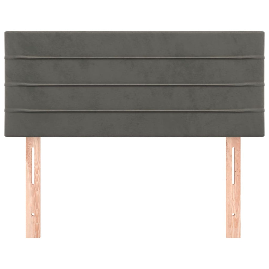 Hoofdbord 90X5X78/88 Cm Fluweel Donkergrijs 90 cm Laag