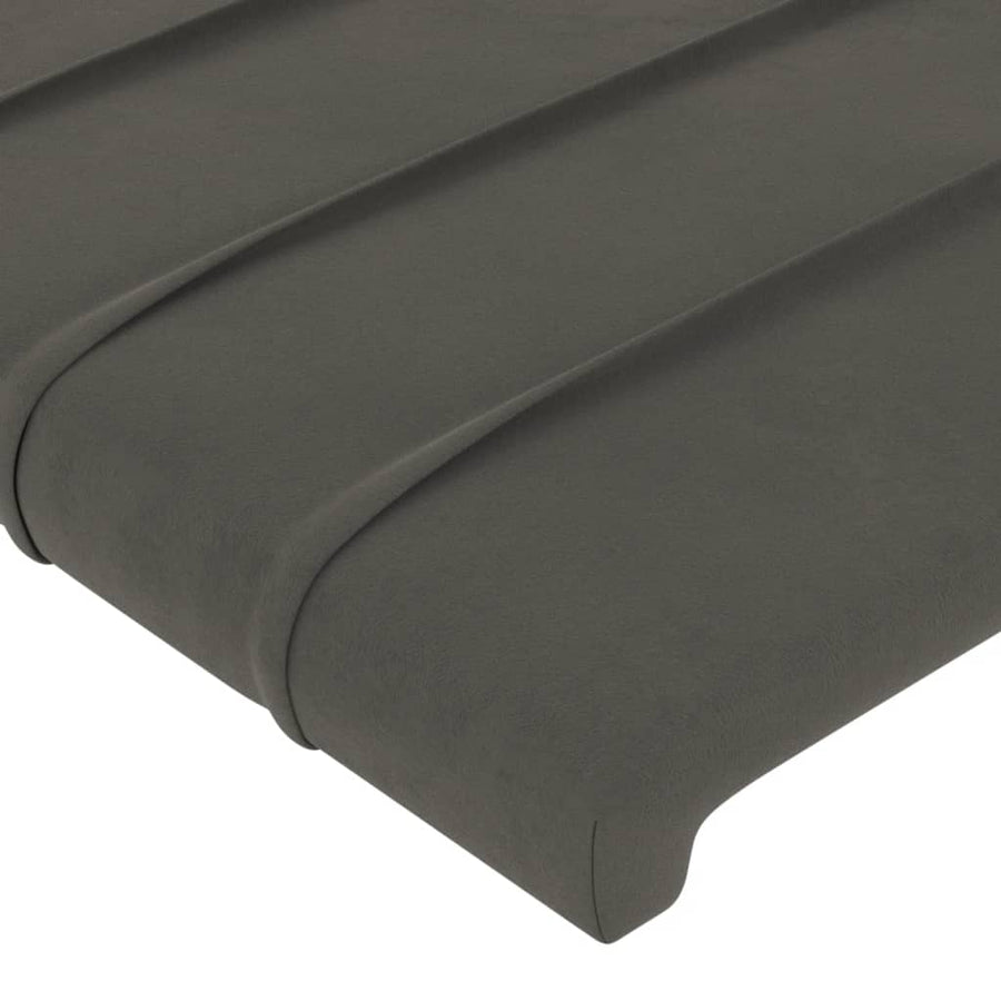 Hoofdbord 90X5X78/88 Cm Fluweel Donkergrijs 90 cm Laag
