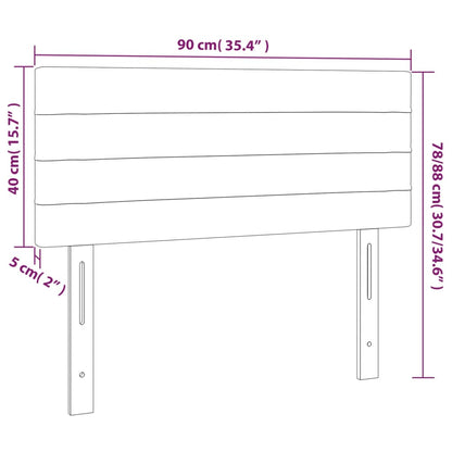 Hoofdbord 90X5X78/88 Cm Fluweel Donkergrijs 90 cm Laag