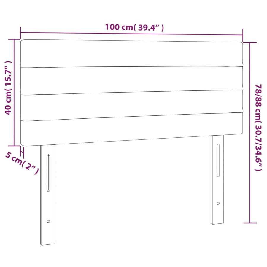 Hoofdbord 100x5x78/88 cm stof blauw 100 cm Blauw