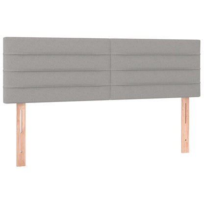 Hoofdborden 2 st 72x5x78/88 cm stof lichtgrijs 144 cm Laag
