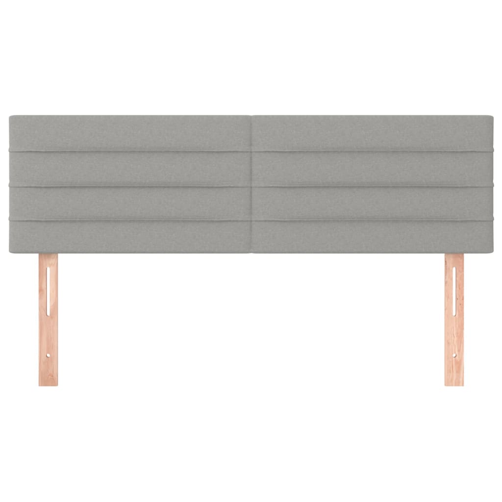 Hoofdborden 2 st 72x5x78/88 cm stof lichtgrijs 144 cm Laag